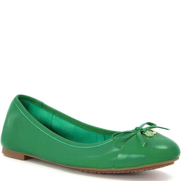 Dune London Hallo Ballet Flat in Green 40