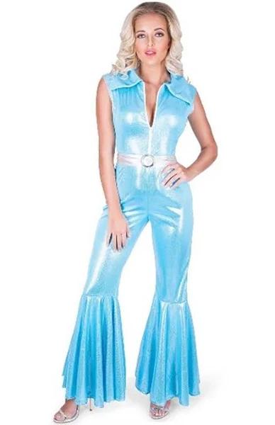 Blue Disco Diva Jumpsuit Medium