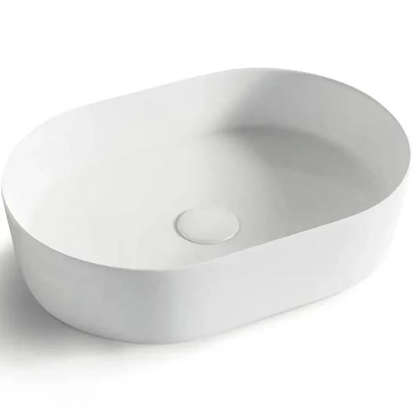 Olivia Oval Above Counter Basin - Hera Bathware Gloss White