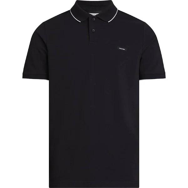 Calvin Klein Stretch Pique Tipping Polo in Beige XXL