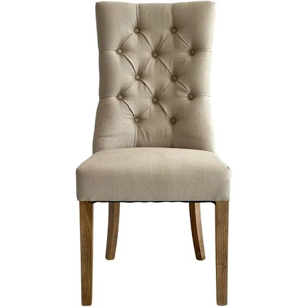 OneWorld Beige Linen Dining Chair