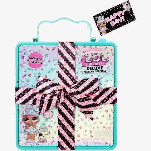 L.O.L. Surprise Deluxe Present Surprise with Miss Partay Doll and Pet