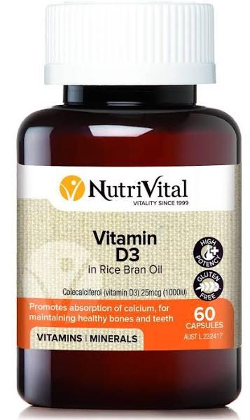 NutriVital Vitamin D3 60 Capsules