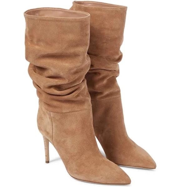 Paris Texas Slouchy Suede Boots - Brown