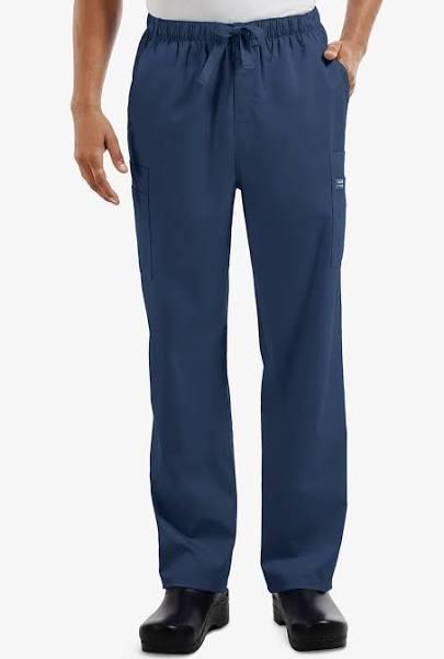 Cherokee Workwear Core Stretch 4243 Scrubs Pants Men's Drawstring Cargo Navy