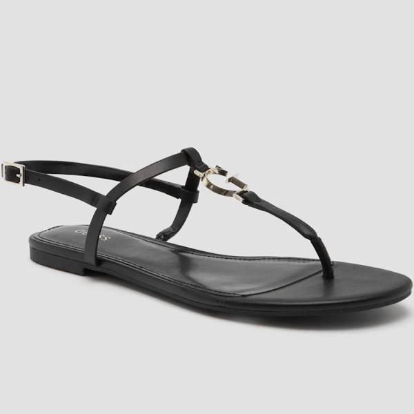 Guess Women's Black Tasta Logo Sandals Size: 9