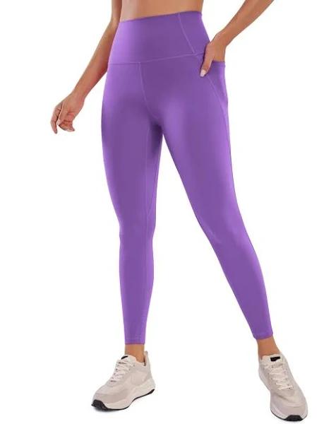 CRZ Yoga Womens Butterluxe Workout Leggings 25 Inches - High Waisted Gym Yoga Pants with Pockets Buttery Soft