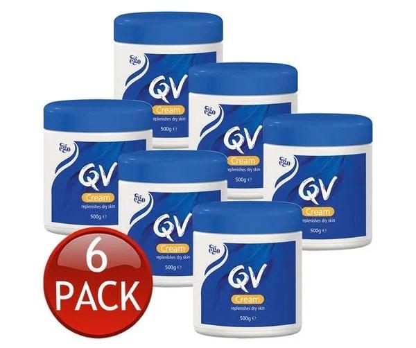 6 x EGO QV CREAM TUB MOISTURISING REPAIR DRY SKIN FRAGRANCE FREE SENSITIVE 500g