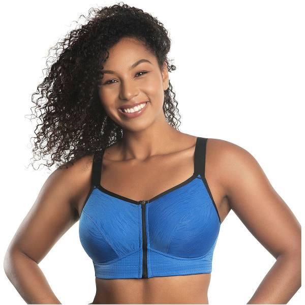 Parfait Wave Wirefree Zip Front Sports Bra - Nautical Blue - 18DD