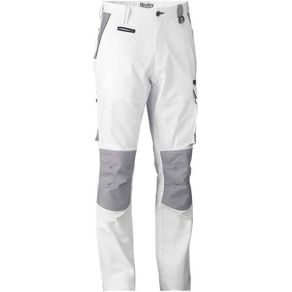 Bisley BPC6422 Painter's Contrast Cargo Pant - White / 87R