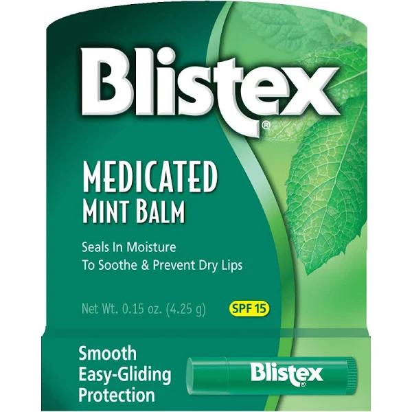 Blistex Medicated Lip Balm Protectant/Sunscreen SPF 15 Mint, 0.15 oz