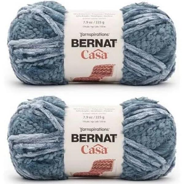 Bernat Casa Mineral Blue Yarn - 2 Pack of 226g/8oz - Polyester - 6 Super Bulky - Knitting/Crochet