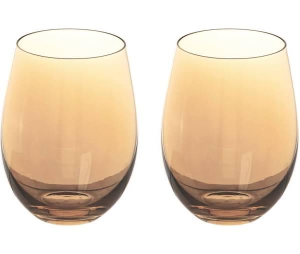 Maxwell & Williams Glamour Stemless Glass 560ml Set of 2 Gold Gift Set