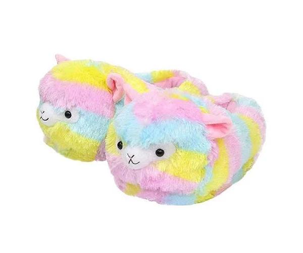 Strapsco Women Cute Fuzzy Llama Bedroom Slippers Funny Warmies House Shoes, One Size (35-42)