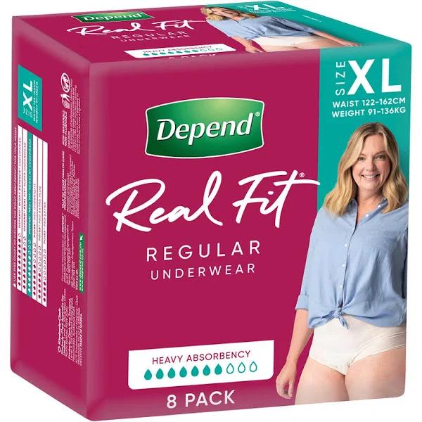 Depend Real Fit Underwear for Women - Extra Large 8 Pack