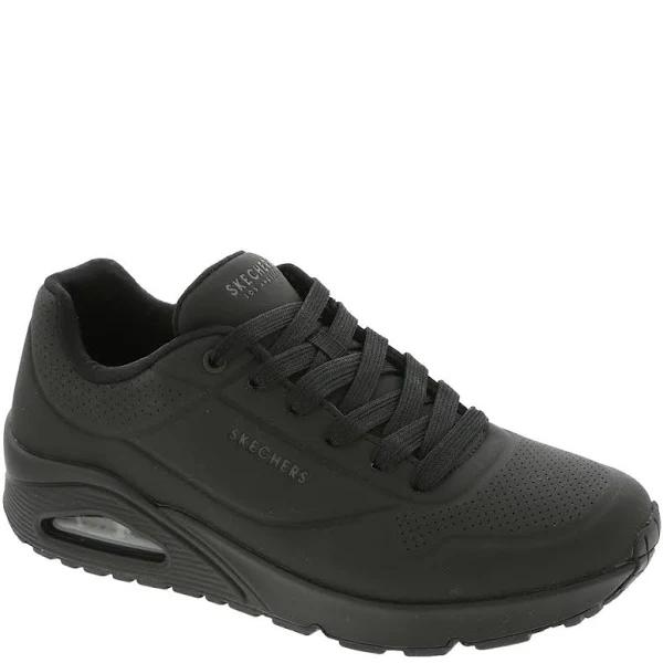 Mens Skechers Uno - Stand On Air Wide Fit Black/Black Sneaker Shoes