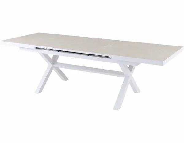 FurnitureOkay Mosman Ceramic Outdoor Extendable Dining Table (200/260x100cm) - White