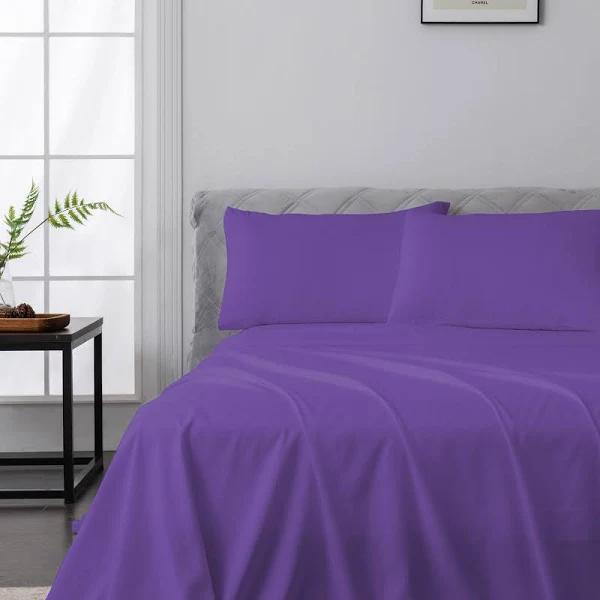 Linenova 2000TC Bamboo Blend Sheet Set-Purple Single