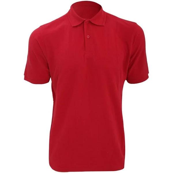 Russell Mens Ripple Collar & Cuff Short Sleeve Polo Shirt (Bright Red) (4XL)