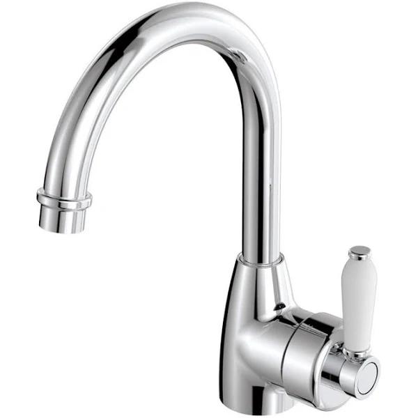 Fienza Eleanor Gooseneck Basin Mixer - Chrome / Ceramic