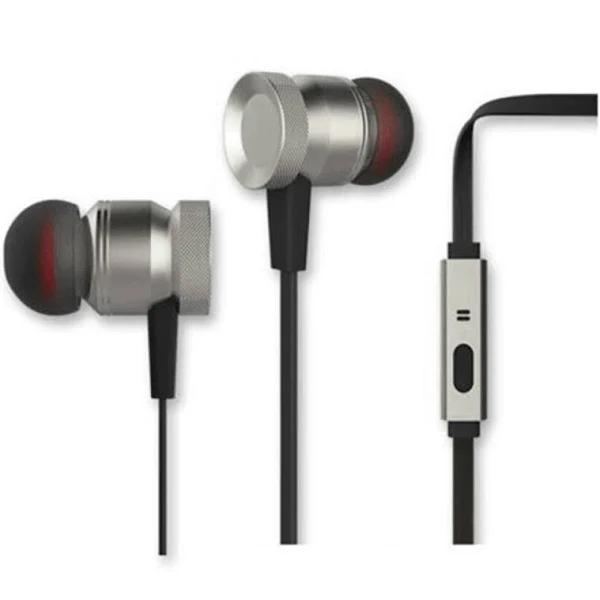 Sansai Metallic Stereo Earphones Headphones W Mic Aux Input for iPhone Silver