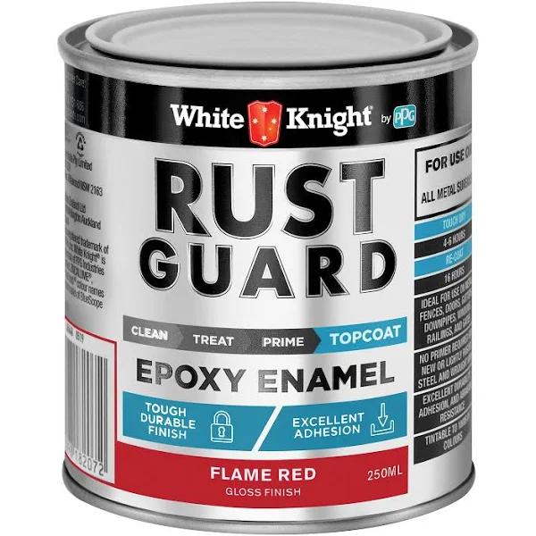 White Knight Rust Guard Gloss Flame Red Epoxy Enamel Paint - 0.25l