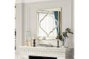 Silver Glass Wall Mirror Accent Decorative Mirror Art Mirror with Olid Wooden Back