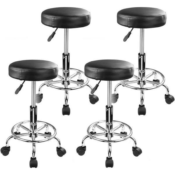 Forever Beauty 4x Swivel Salon Barber Stool Chair Round Type - Black