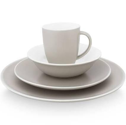 VTWonen Raw Matt Flax White Dinnerware Set of 16