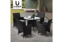 Livsip 5 Pcs Outdoor Dining Set Table & Chairs Patio Furniture Lounge Setting