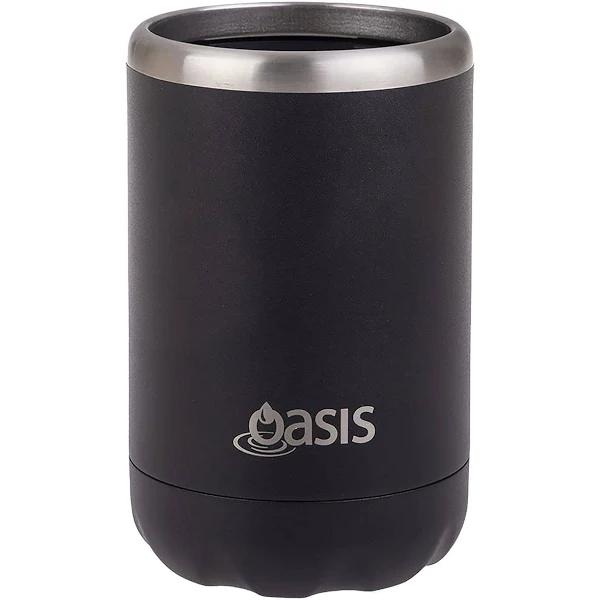 Oasis Double Wall Insulated Cooler Can 375ml Black