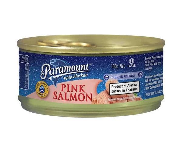 Paramount Pink Salmon Can Wild Alaskan Omega 3 Fish Seafood Canned Goods 100g