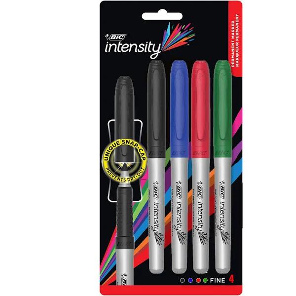 Bic Intensity Permanent Marker Fine Assorted Pack of 4