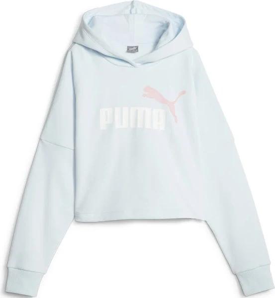 Puma Ess Logo Cropped Hoodie Blue 13-14 Years Girl