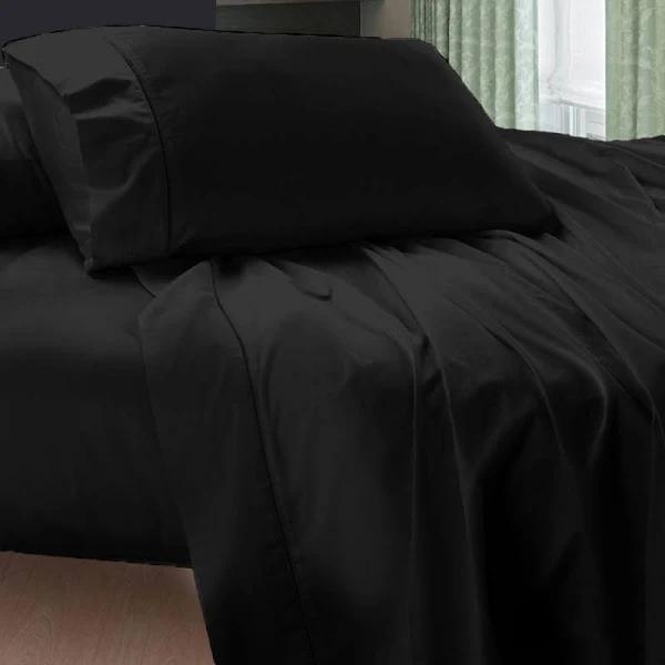 400TC Egyptian Cotton Sheet Set Jet Black King