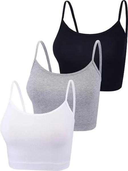 Boao 3 Pcs Crop Camisole Top Spaghetti Strap Tank Sleeveless Crop Tank Top For Women Sports