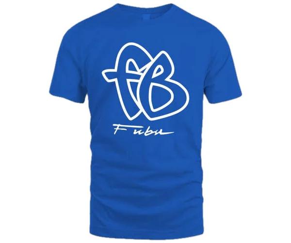 Fubu Drake Classic Logo T Shirt Top Quick Shot Tee - Cobalt Blue/White