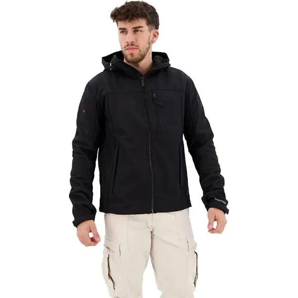 Superdry Black Fleece Lined Softshell Hooded Jacket