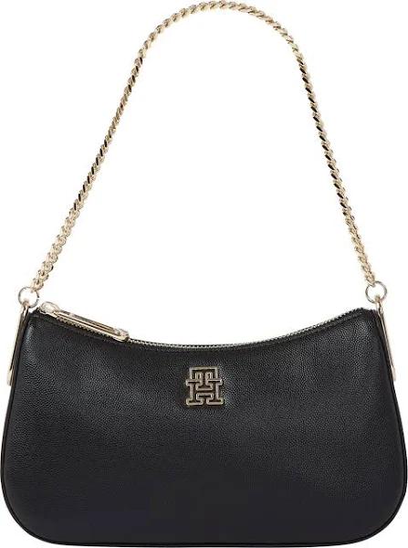 Tommy Hilfiger Timeless Faux Leather Shoulder Bag Black