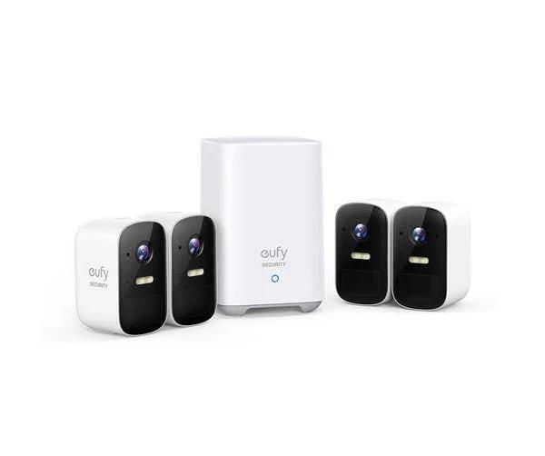 eufy Security eufyCam 2C Pro 2K Security Kit 4Pack + HomeBase 2