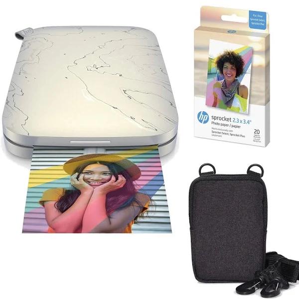 HP Sprocket Select Portable Instant Photo Printer for Android and IOS Devices (Eclipse) Zink Paper Bundle