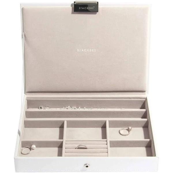 Stackers Classic Jewellery Box With Lid - White