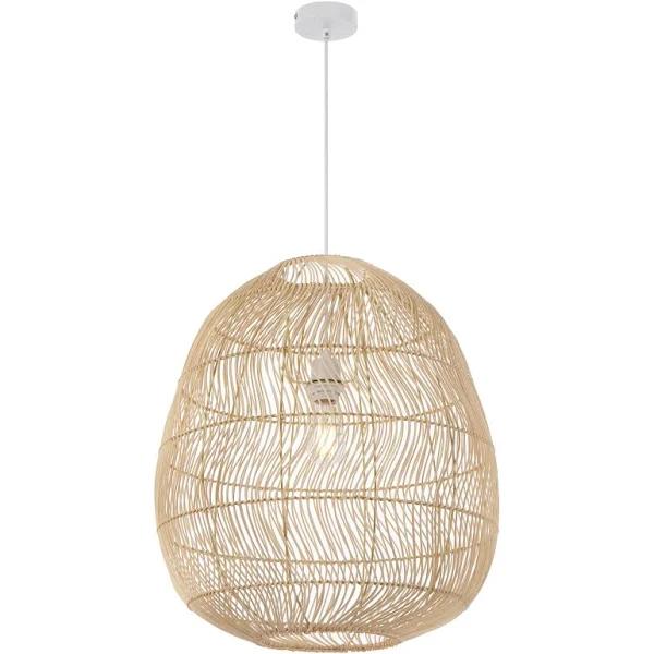 Telbix Rana 50 - 1 Light Rattan Pendant, Natural