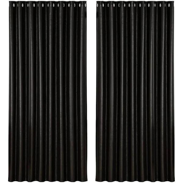 Artiss 2x Blockout Curtains Blackout Window Curtain Eyelet 300x230cm Black