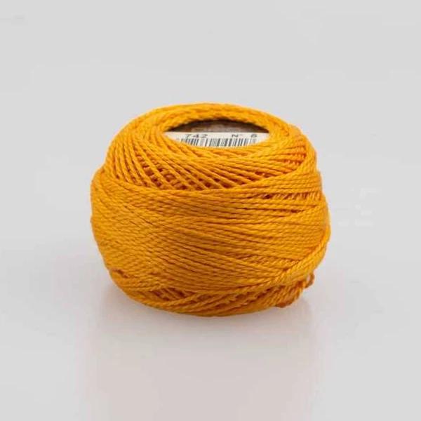 DMC Perle 5 Cotton #742 Light Tangerine Orange 10g Ball 45m