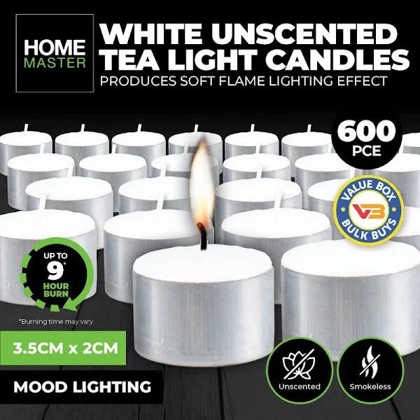 Home Master 600PCE Unscented Tealight Candles Décor Party Wedding