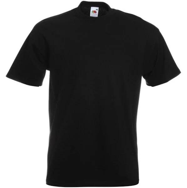 Fruit of The Loom Mens Super Premium Short Sleeve Crew Neck T-Shirt Black 2XL