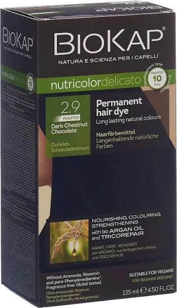 Biokap Nutricolor Delicato Rapid Hair Dye 2.9 Dark Chocolate Brown