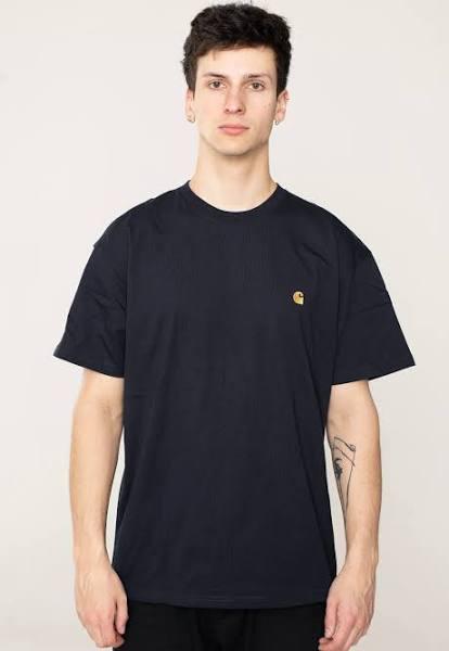 Carhartt Chase Mens T Shirt - Dark Navy Gold