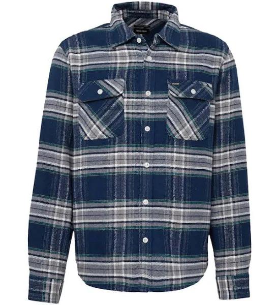 Brixton Bowery Flannel Shirt S / Navy / Moonlit Ocean/Grey